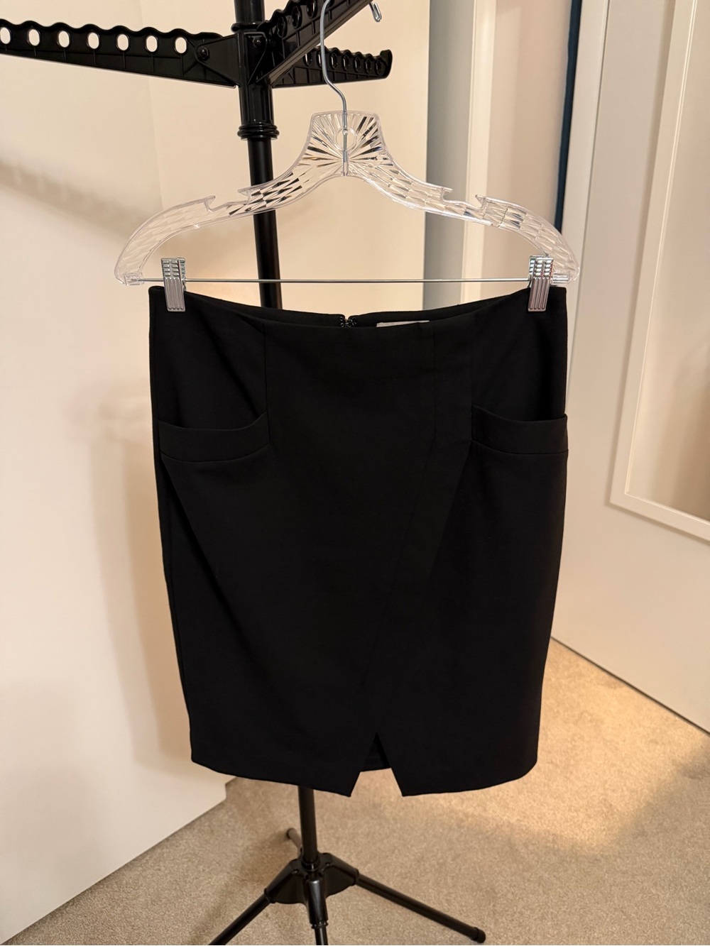 LOFT Black Pencil Skirt with Front Notch
